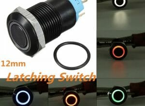 LED Ring Latching Switch Black